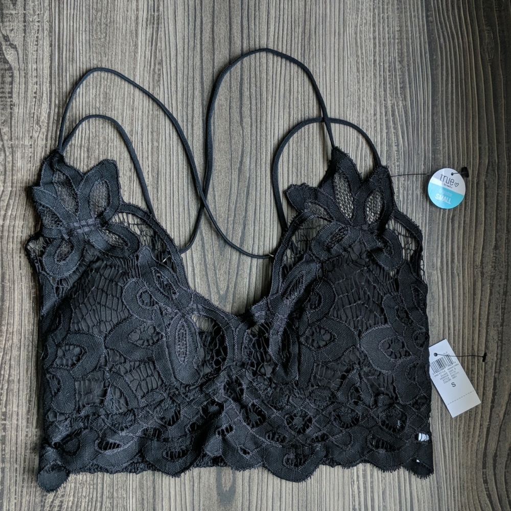 Rue21 Black Crochet Bralette - S